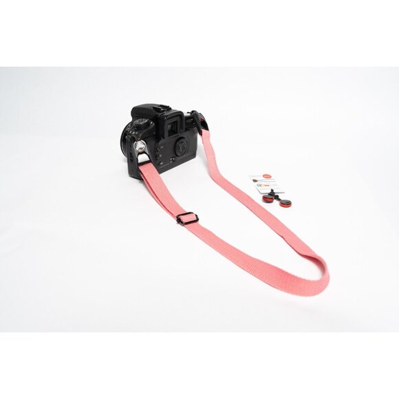 Small Adjustable 20-35" Pink Camera Neck Strap w/ Peak Design Anchors / Cotton - Picture 9 of 14